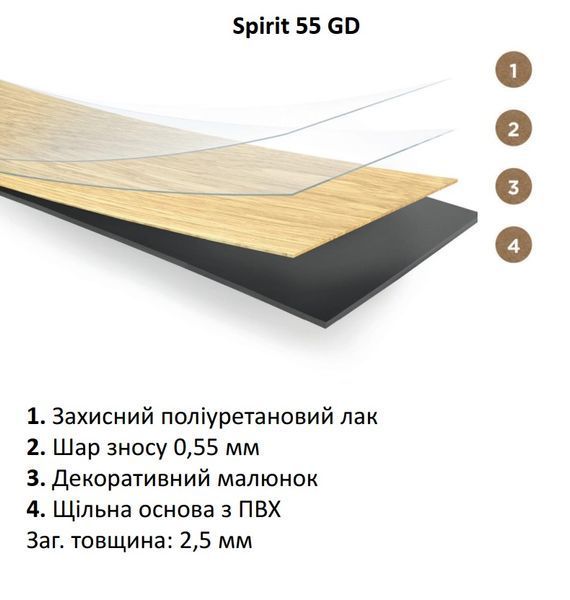 Вінілова підлога LVT Berry Alloc Spirit Pro Gluedown Vulcano Grey SpiritPro55GD-14 фото
