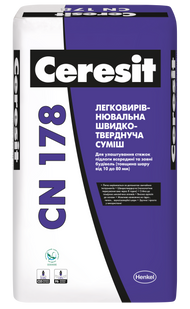 Легковирівнювальна суміш для улаштування стяжок підлоги CERESIT CN 178 (15-80мм) 25кг 947514 фото