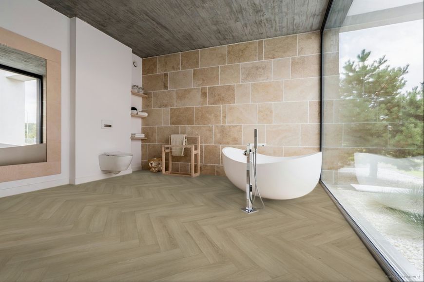 Виниловый пол SPC Novocore Eternal Herringbone Harmony Oak Eternal-EWH-7012-HB фото